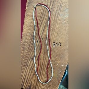 Elegant Red and Silver Necklace